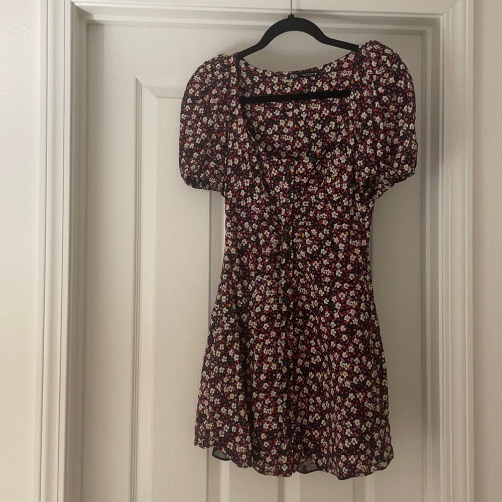 Zara floral mini dress